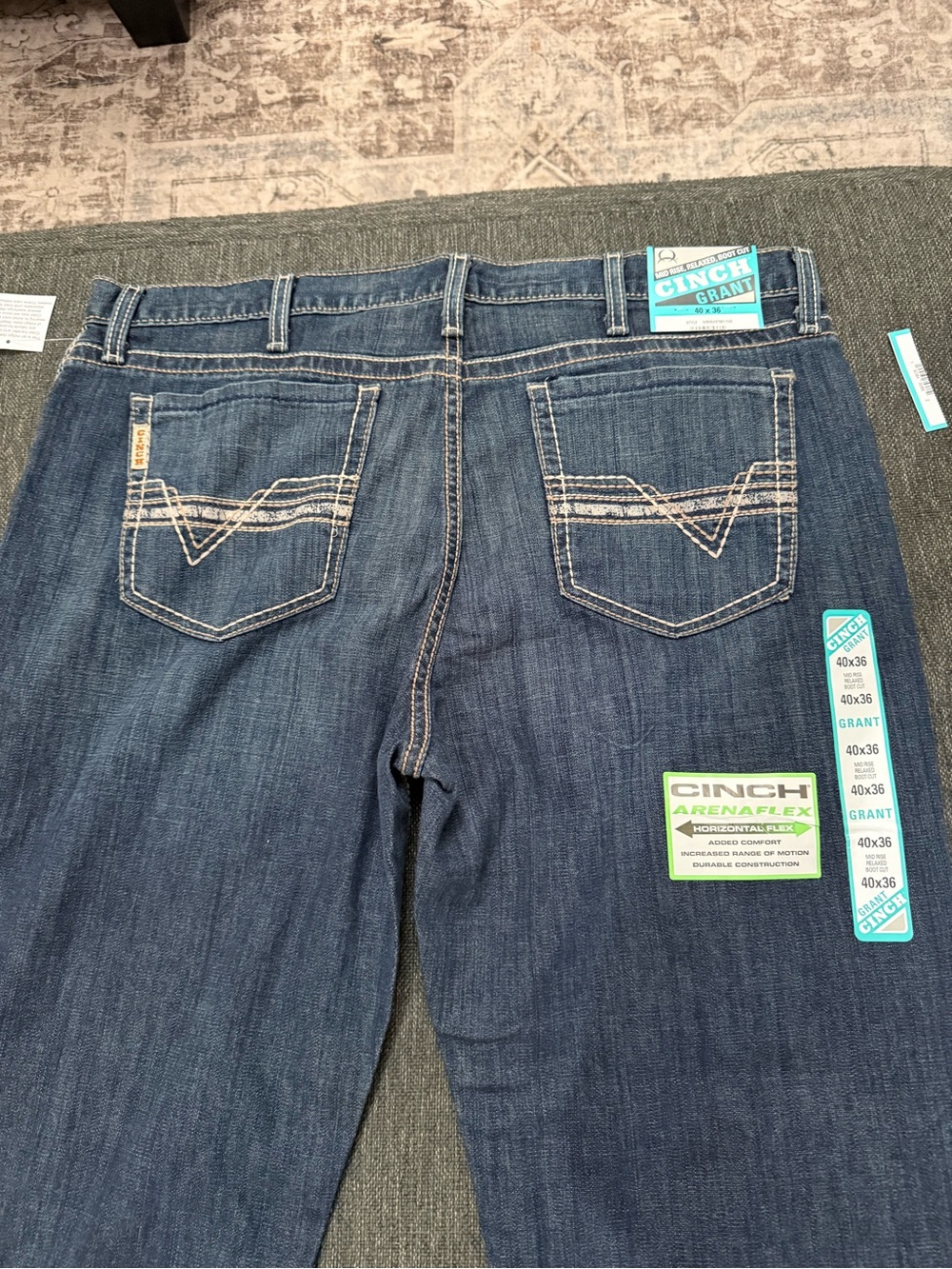 Men’s cinch jeans new with tags size 40 by 36 dark denim excellent western style - Picture 9 of 10
